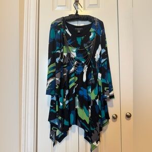 Style & Co Abstract Tunic Top w/ Removable Chain Necklace – Women’s Large
